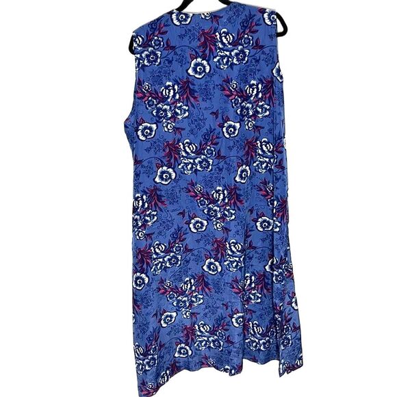 LuLaRoe Joy Vest Floral Patterned Blue Size XL - Picture 3 of 6